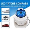 Marine Compass With Compass Mounted Waterproof Ball For Caravan Boats, White Rotating