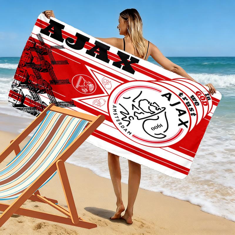 AFC Ajax Print Beach Towel, Large Soft Quick Dry Towel for Beach Camping Swimming