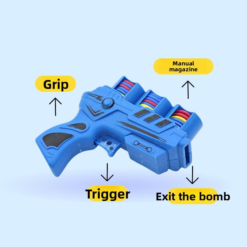 Children's Soft Ejection Flying Disc Gun, Two-person Parent-child Interactive Soft Bullet Shooting, Continuous Fire EVA Radish Gun Toy