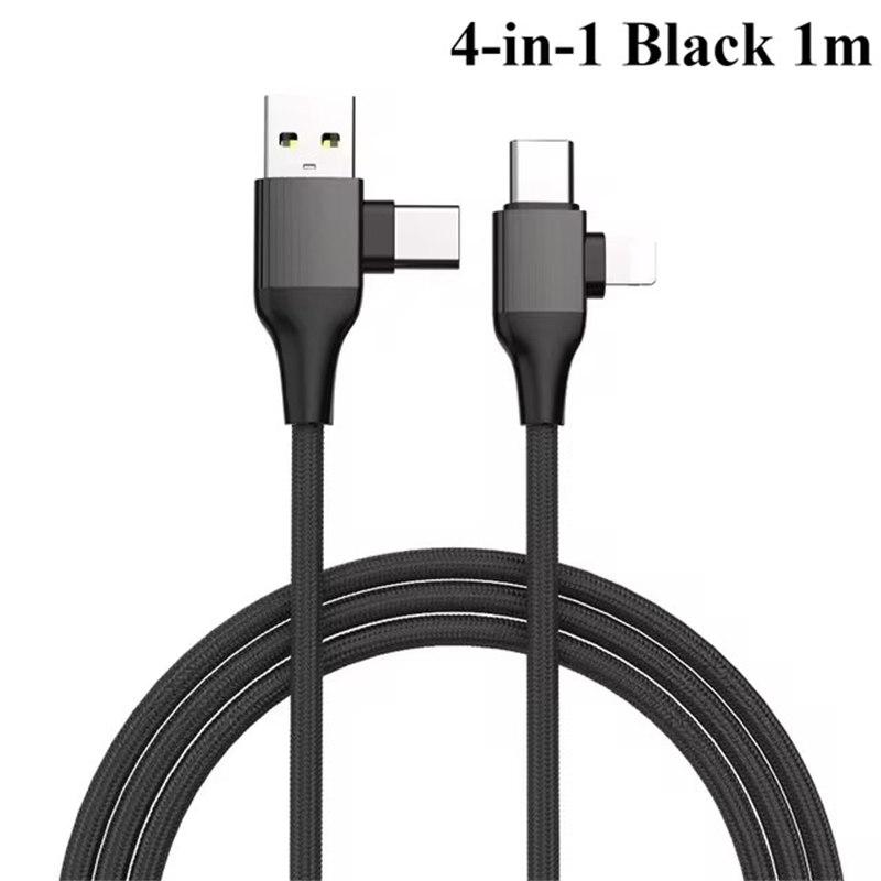 4-в-1 USB C кабель для зарядки с разъемом Type-C 5-в-1 USB-кабель Type C PD 65 Вт 27 Вт быстрая зарядка для iPhone Samsung Xiaomi Android