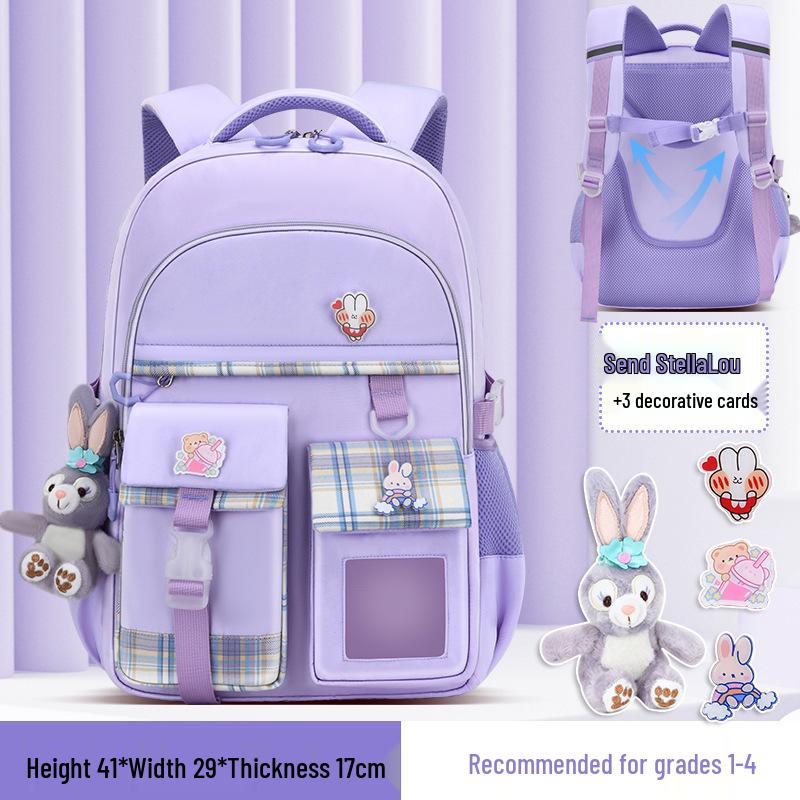 Рюкзак большой вместимости с защитой спины для девочек - Легкий школьный рюкзак на двойных лямках