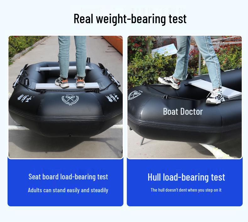 Прочная надувная резиновая лодка-каяк с жестким дном для рыбалки и спасения на воде