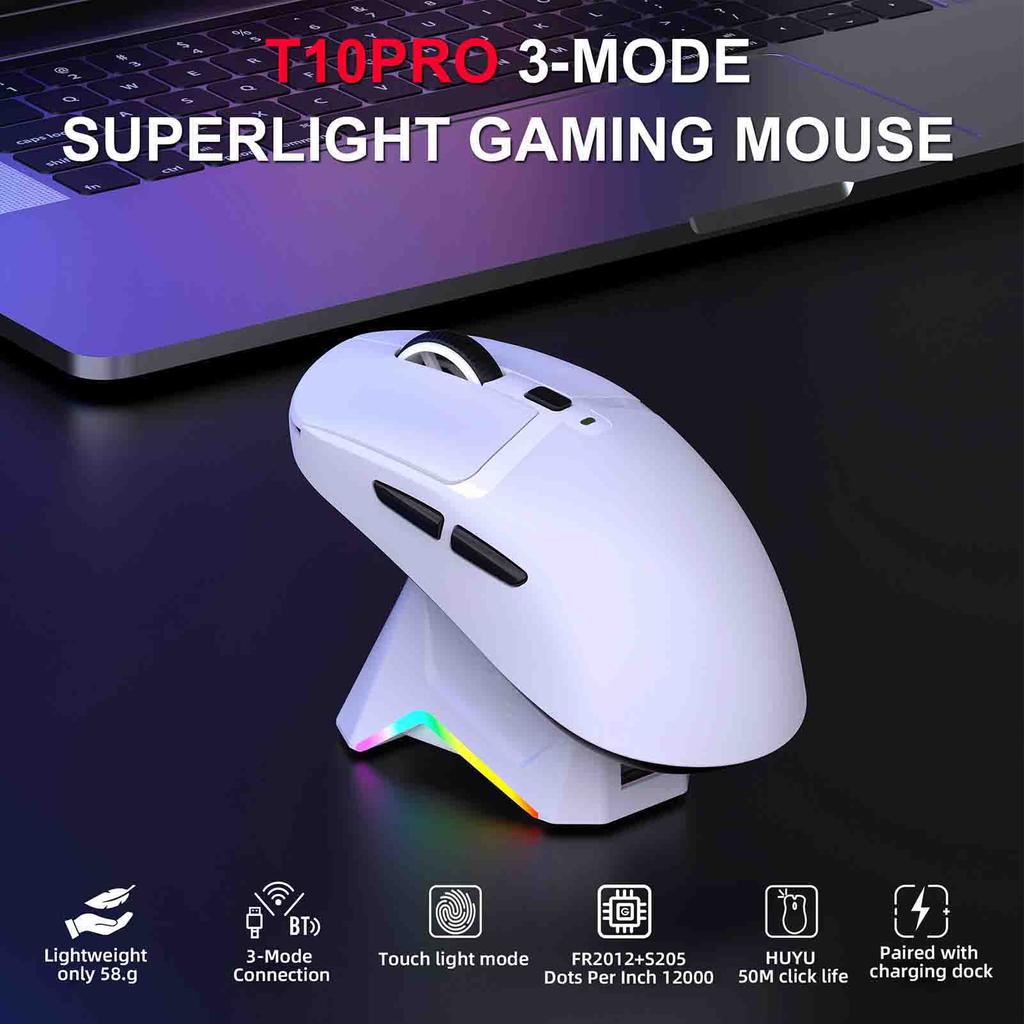Lightweight Gaming Mouse 3 Mode with Charging Dock High Accuracy Sensor Programmable