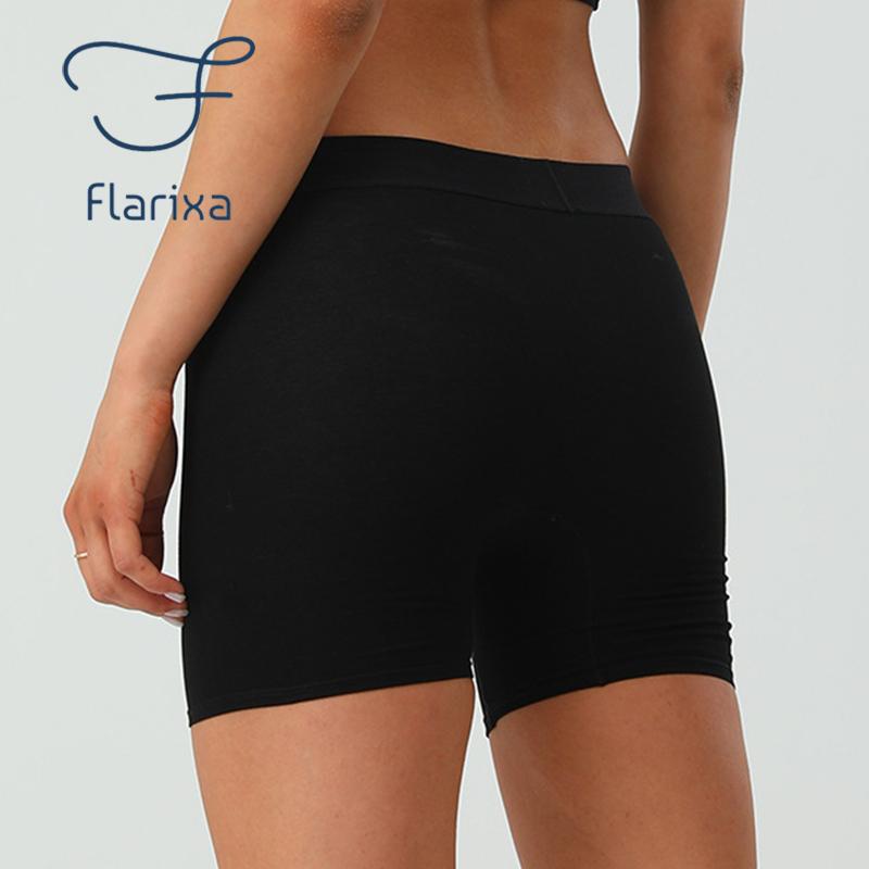 Flarixa Large Size Breathable Simple Women's Safety Shorts 40's Cotton Comfortable Solid Color Women's Summer Shorts Underwear