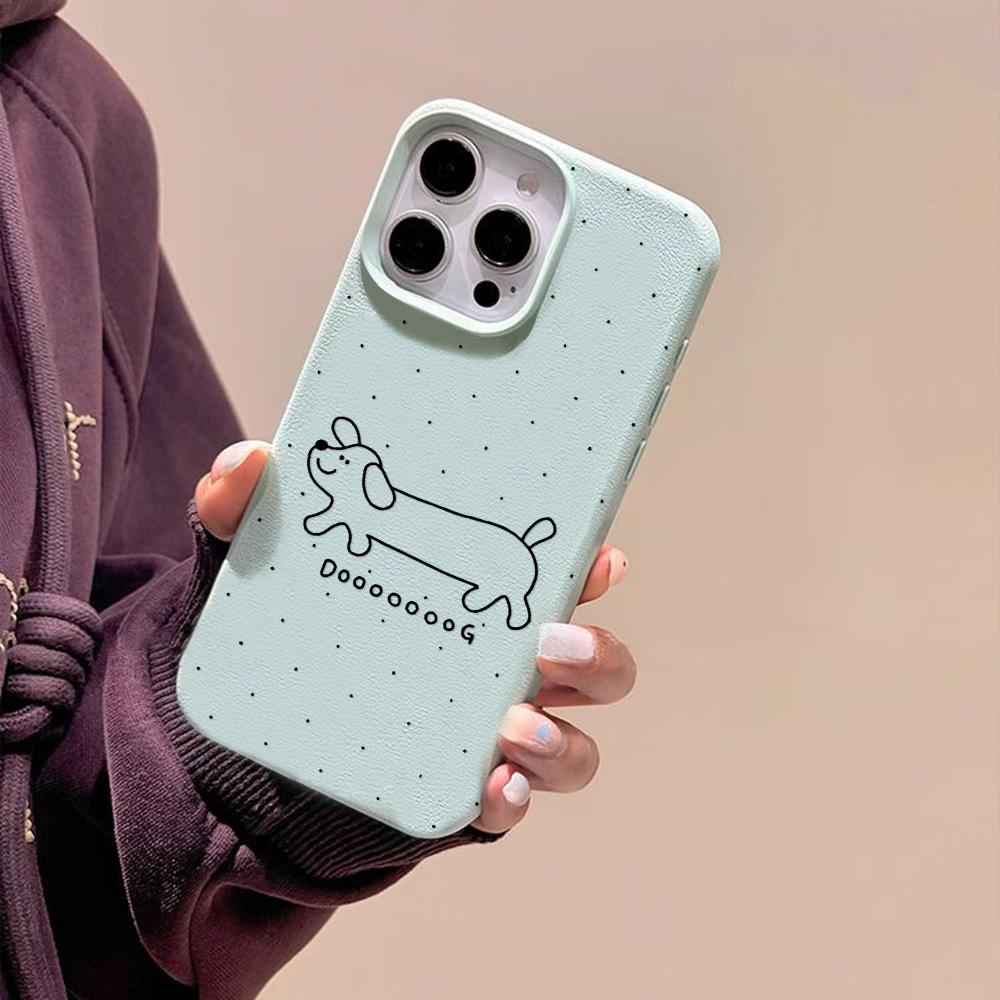 Чехол для телефона iPhone 11 13 XR XS Max, чехол для iPhone 12 14 15 16 Pro Max 12 Pro 15 Plus, кожаный, окрашенный, водонепроницаемый, устойчивый к падениям и износу, мультяшный