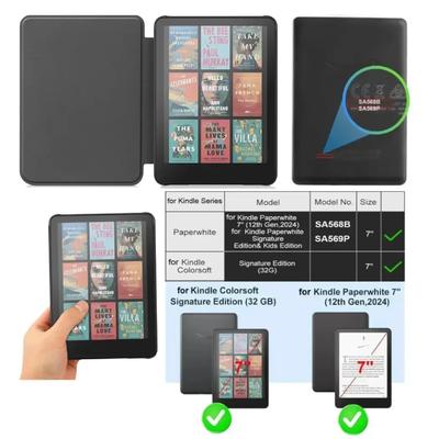 Чехол для Kindle Colorsoft Signature Edition 1-го поколения 7 дюймов 2025 Кожаный чехол Обложка с автосном Paperwhite 12-го поколения Funda