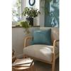 Coussin - GAIA - 45 x 45 cm - Gaze de coton - Déhoussable - Bleu canard