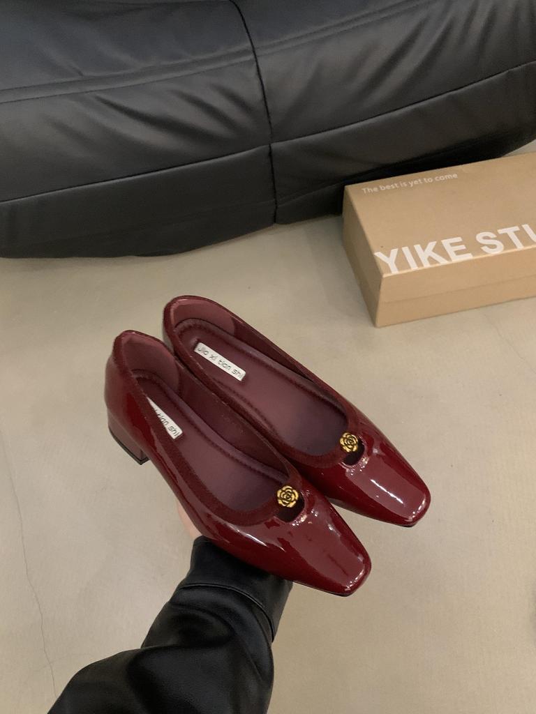 Лакированные туфли-лодочки на толстом каблуке, универсальные туфли, женская осенняя обувь на мягкой подошве, весенне-осенние туфли на низком каблуке, женская обувь