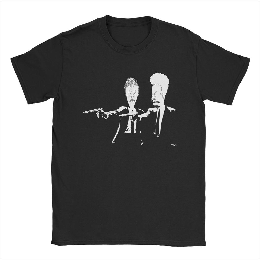 Beavis And Butthead Pulp Fiction Men's T Shirts Creative Tee Shirt Short Sleeve Crew Neck T-Shirt 100% Cotton Printing Clothing