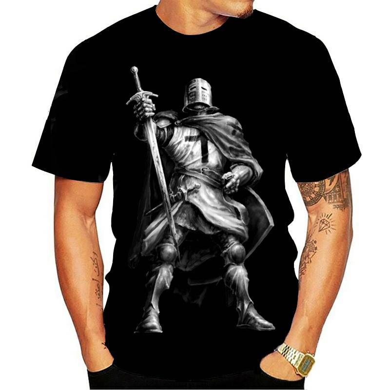 Knights Templar 3D Print T Shirt Knights Templar Fashion Casual T-Shirts Men Women Hip Hop Harajuku Streetwear T Shirt Tee Tops