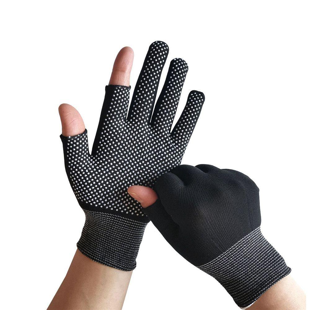 Sunscreen Stretch Two Half Fingers Sun Protection Anti-Slip Fishing Gloves Driving Biking Mittens