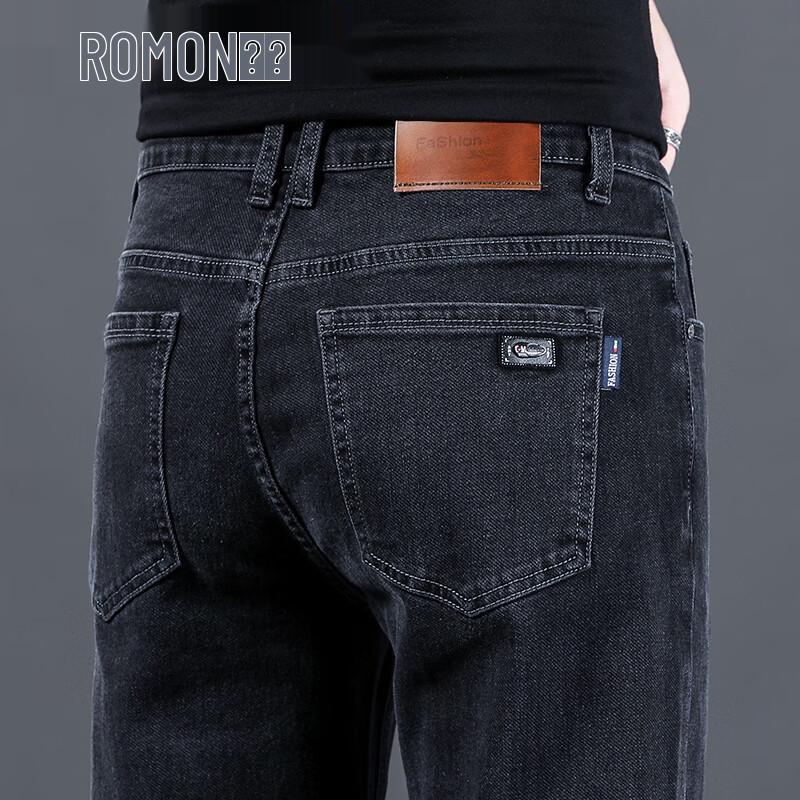 ROMON Мужские джинсы прямого кроя стрейч в стиле business casual