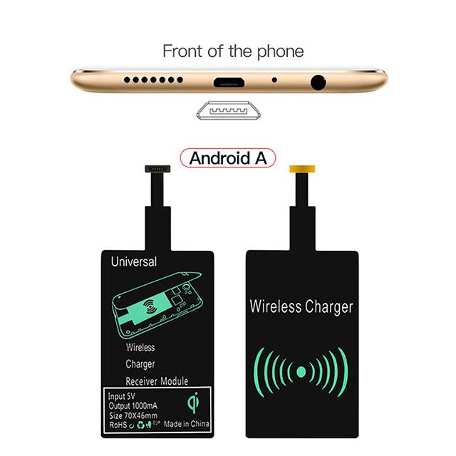 Приемник беспроводной зарядки для iPhone 6 7 Plus 5 5s Micro USB Type C Универсальное быстрое беспроводное зарядное устройство для Samsung Huawei Xiaomi