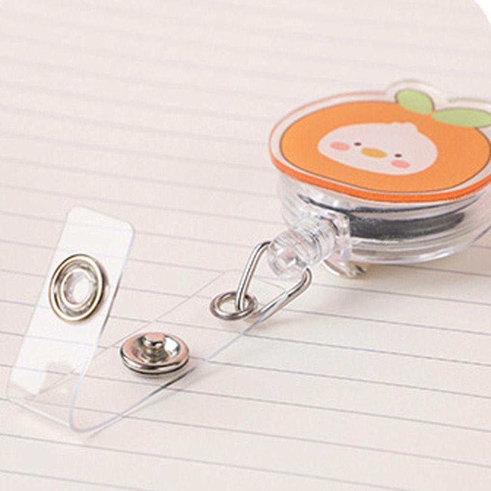 Easy To Pull Retractable Badge Reel Name Card ID Card Holder Girl Boy Badge Holder Clips Work Card