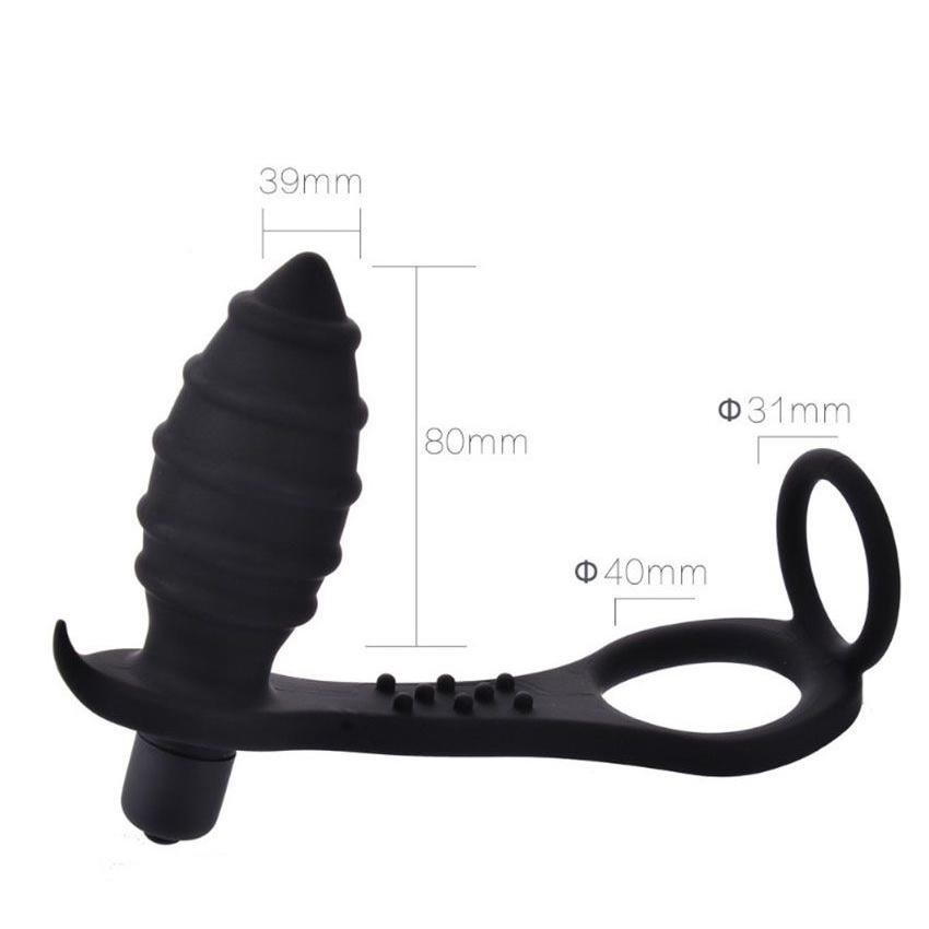 Вибратор Мужской Массаж Простаты Анальная Пробка Задержка Кольцо Мужской Секс-Игрушка