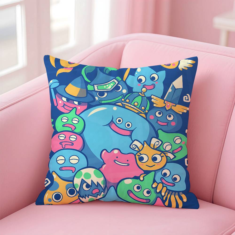D-Dragon Quest Слайм Аниме Наволочка Противопылевая Наволочка Невидимая Молния Шелковистый Короткий Плюш Чехол на Подушку для Дивана