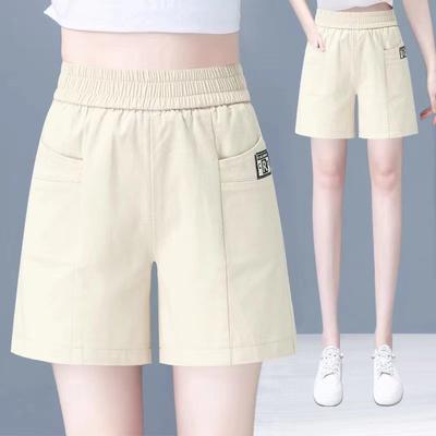 Повседневные шорты для женщин с высокой талией, брюки А-силуэта, широкие брюки на лето, тонкие, свободные и узкие, универсальные рабочие брюки из пяти частей