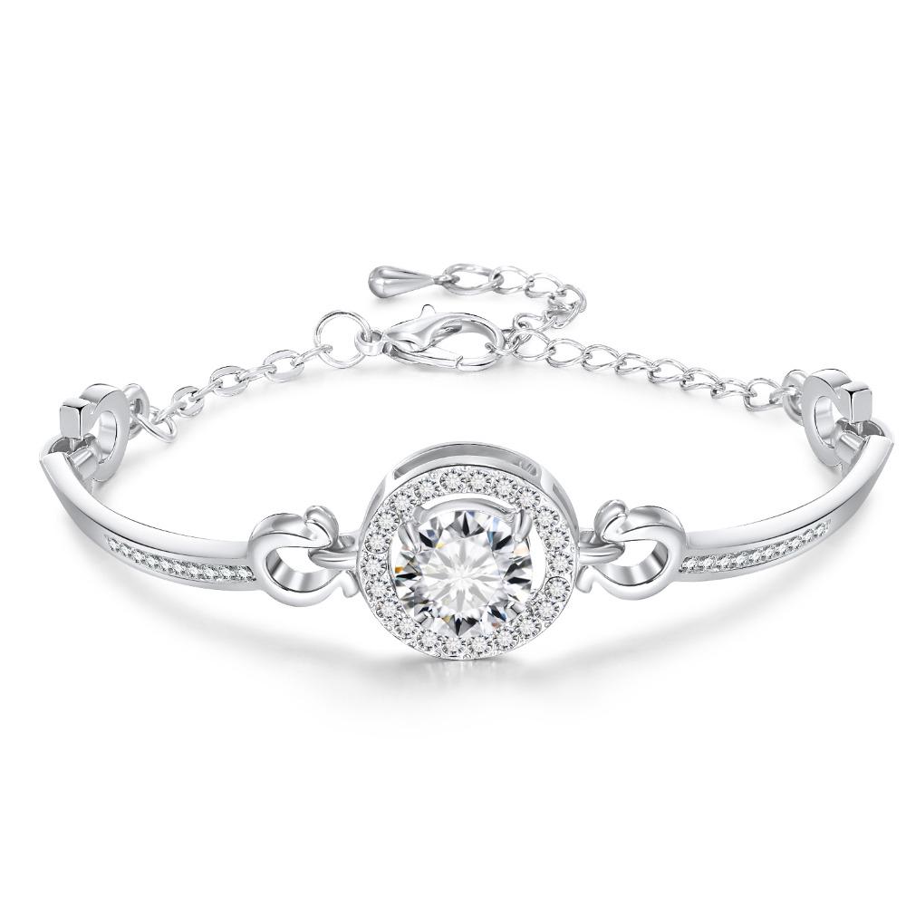 1Pc Women's Tennis Chain Bracelet Sun Precious Simple Elegant Jewelry Gift for Lady Girl Female