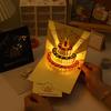 3D Музыкальный Свет Открытка на День Рождения Креативная Всплывающая Торт Музыкальная Световая Поздравительная Открытка с Конвертом на Все Случаи Девочка Ребенок Жена Открытки