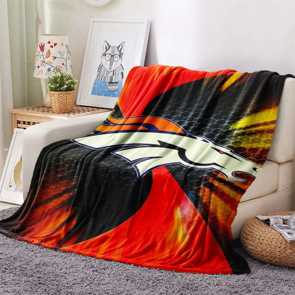 Denver Broncos Print Flannel Blanket, High quality Comfortable for All Seasons, Home Decor, Warmth and Comfort, Perfect for Christmas Gifts