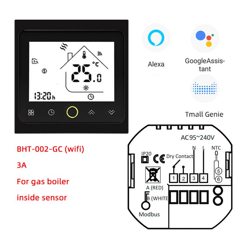 WIFI Для Электрического/Водяного/Газового котла Термостат Теплого Пола Умный Сенсорный Экран ЖК-Дисплей Регулятор Температуры с Alexa/Google Home