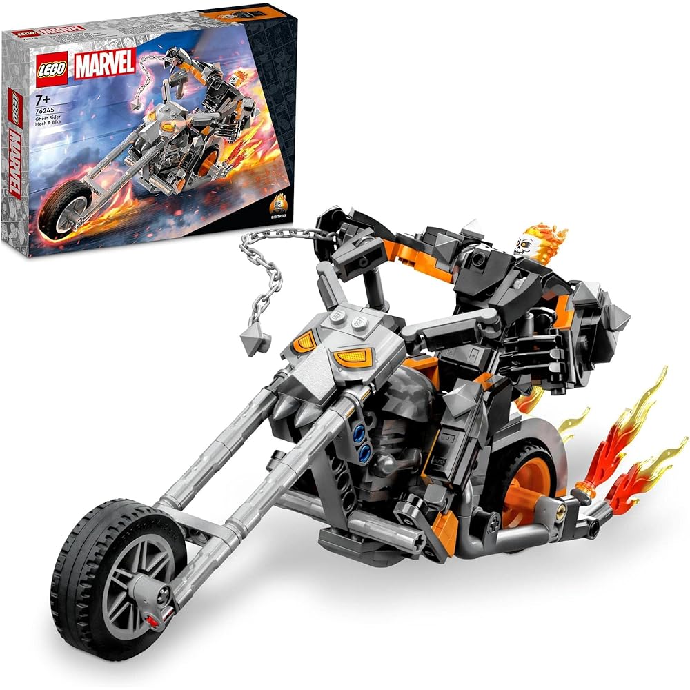 LEGO Super Heroes Marvel Ghost Rider Mech Suit & Bike Building Set 76245 Toy for Boys Age 7 and Up