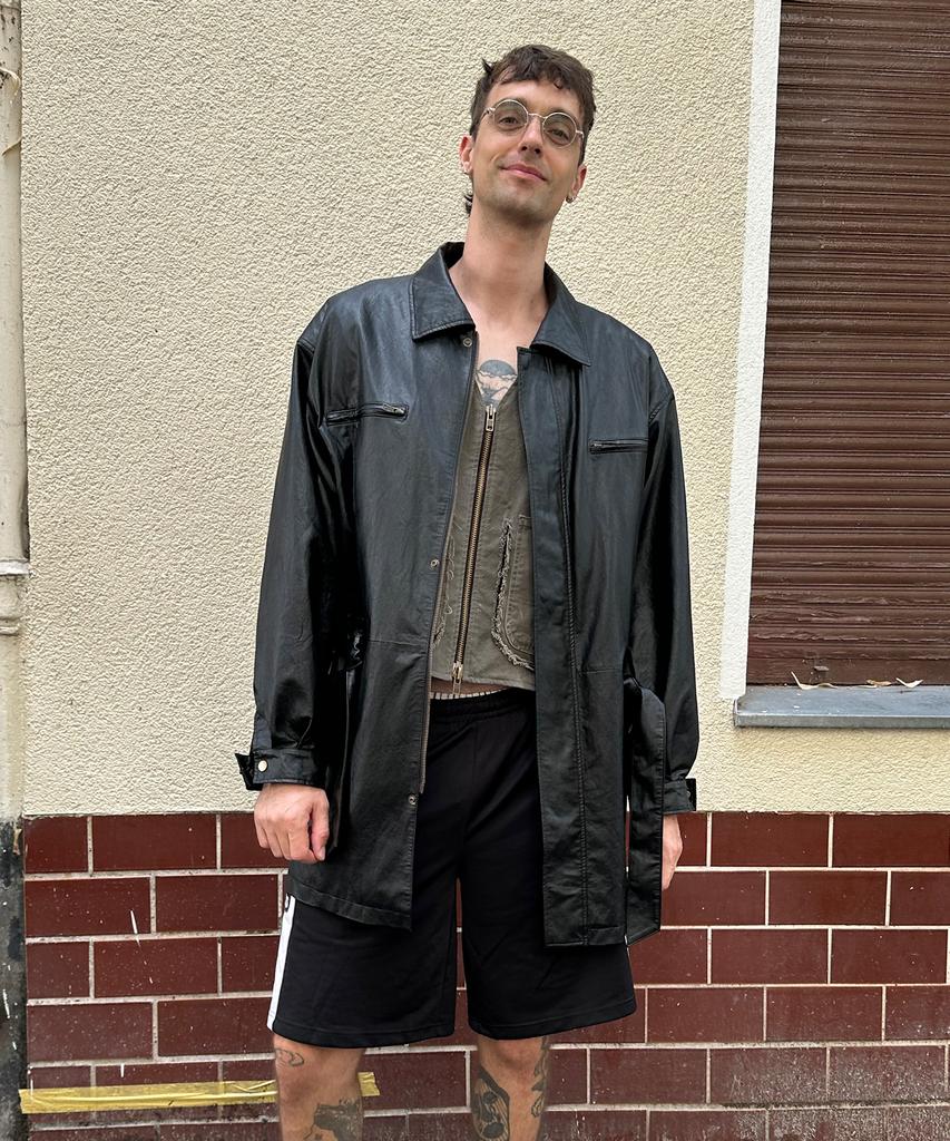 NUAKLE (M) Bellin Leather Car Coat_Black