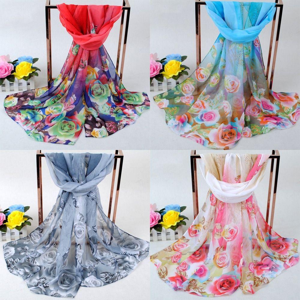 Peacock Feather Rose Pattern Gradient Shawl Sun Protection Neck Scarf The New Scarf  Women's