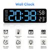Светодиодный цифровой настенный будильник с 12/24-часовым отображением даты, времени, температуры и влажности, автоматическим затемнением и двумя режимами питания