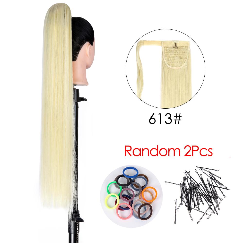 85 см 33 дюйма длинный хвостик шиньоны для женщин прически прямой синтетический искусственный хвост обертывание вокруг зажима в конском хвосте