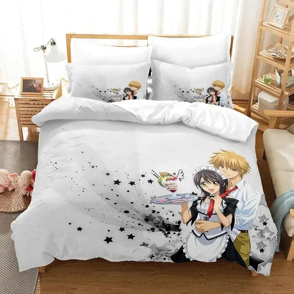 Аниме Kaichou wa Maid-sama Усуи Такуми Мисаки Комплект постельного белья с принтом Наволочка Постельное мягкое пододеяльник Размер Queen Super King