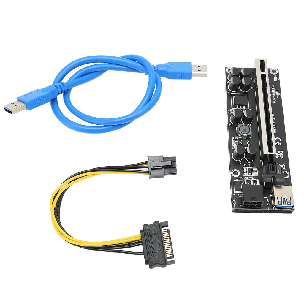 PCIE Riser Stable 8 FP Capacitors Gold Plated USB3.0 Interface Adapter Card for Win 7 for Win 8 for Win10 for Win XP