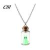 Halloween Party Decoration Ghost in Bottle Necklace, Glow The Dark Cute College Style Necklace Charm Jewelry, Adopt A Ghost/Cat/Dog Pendant