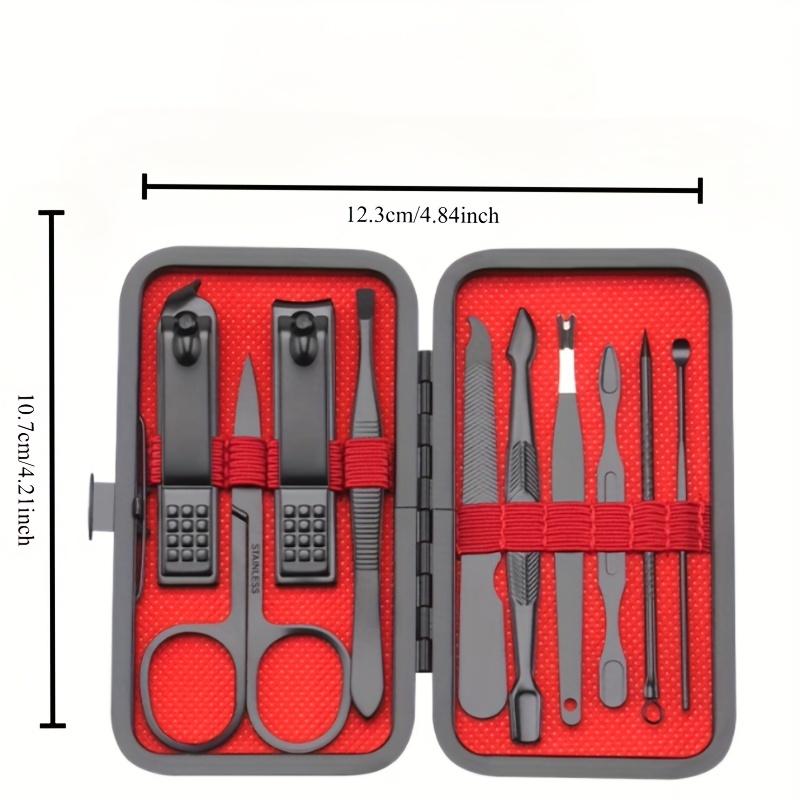 Набор из 10 кусачек для ногтей, полный набор, набор черных кусачек для ногтей, ультраострые прочные кусачки для ногтей, профессиональные кусачки для ногтей