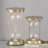 Handmade Glass Empty Hourglass Bottle Container Metal Three Column Sandglass Creative Sand Clock Timer Office Home Decoration