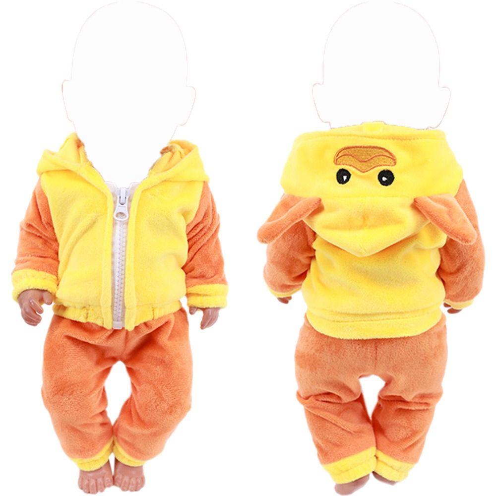 Одежда для кукол Плюшевые животные Худи Штаны Комплект Подходит для 18 дюймов/43 см Медведь Панда Утка Кролик Лягушка Сменное платье Игровые куклы Аксессуары