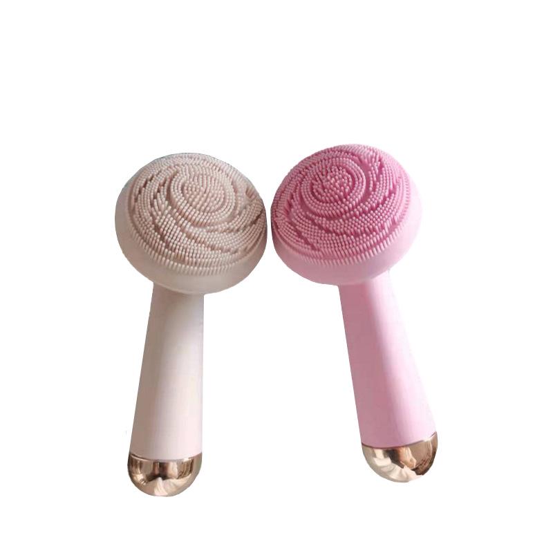 Перезаряжаемая вращающаяся щетка для очищения лица с силиконовым массажером