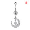 14G Crystal Belly Button Ring Barbell Pendant Pituitary Pierced Belly Button Ring