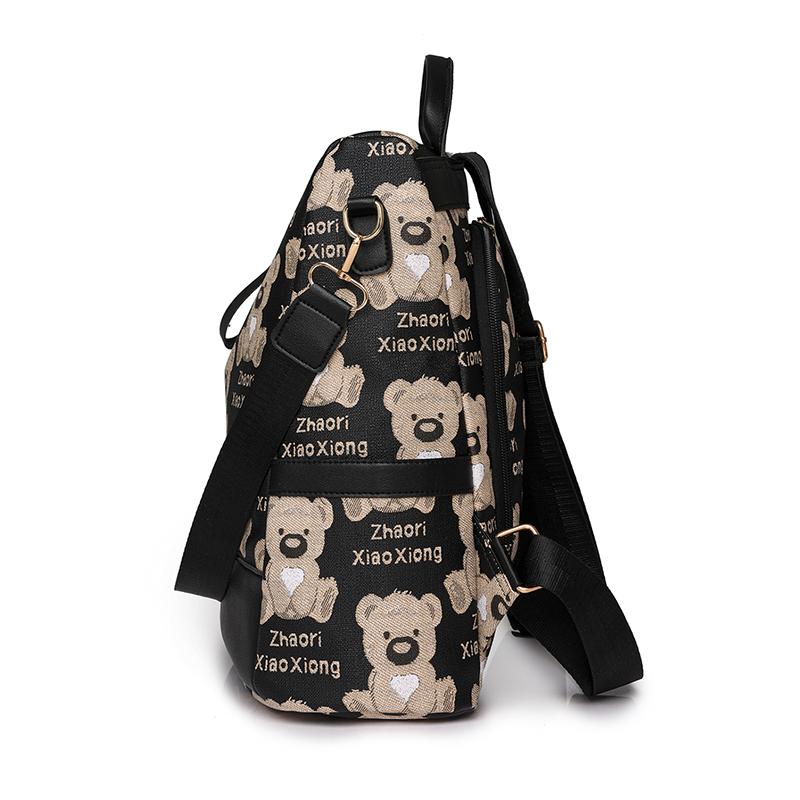 Кожаный рюкзак Женский рюкзак с принтом Дорожная школьная сумка большой емкости