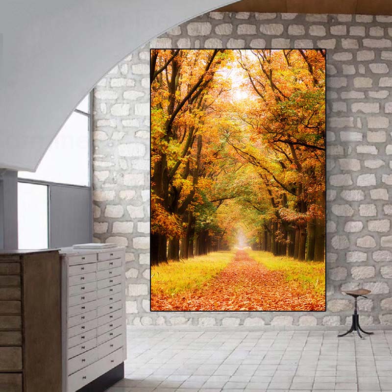 Осенний лес, постеры и принты, картина на холсте, природный пейзаж, современные настенные художественные картины для гостиной, домашний декор, без рамки