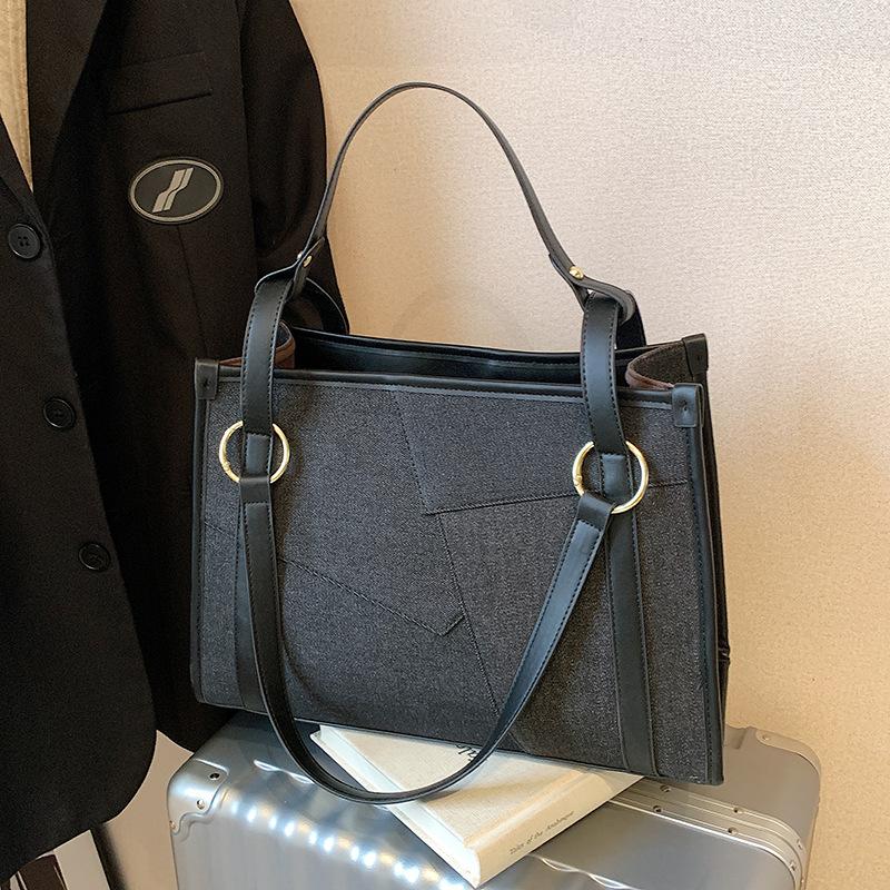 Сумка большой вместимости женская новая весенне-летняя контрастная цветная лоскутная сумка через плечо классная сумка-тоут для поездок на работу