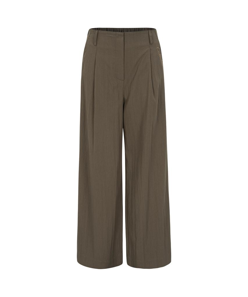 CALLAITE One-Pleat Wide Pants - Brown