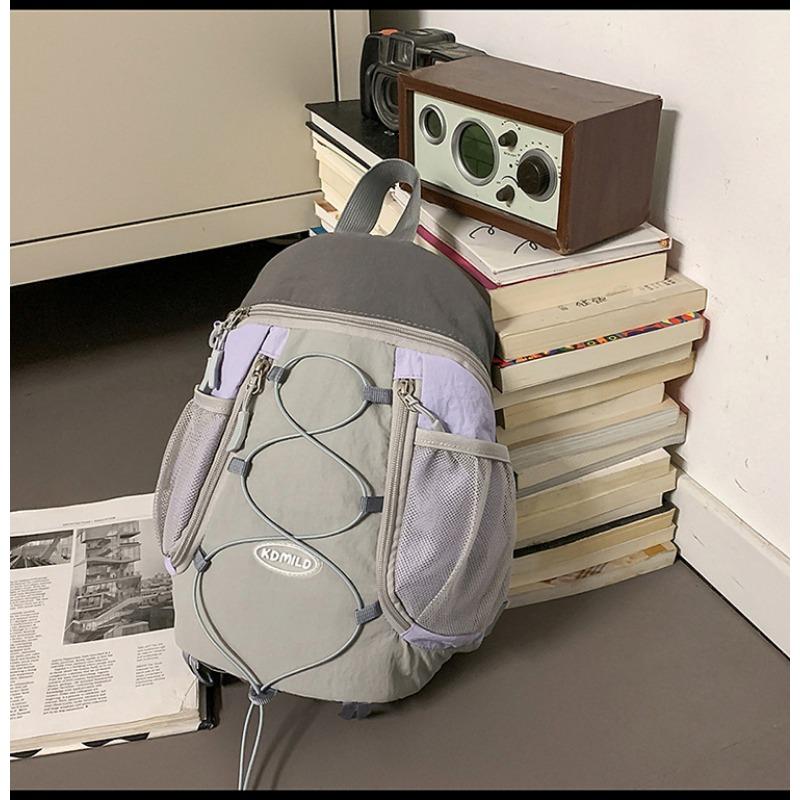 The New Schoolbag Is High-value, Fresh and Sweet, Contrasting Color Splicing Backpack, Couple Lightweight and Large-capacity Backpack.