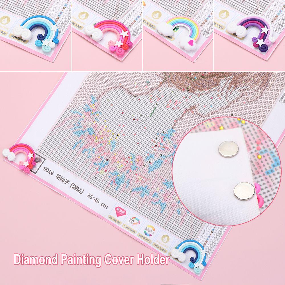 Fridge Magnet Magnet Cover Minders Cross Stitch Rainbow Cover Holder Diamond Painting Accessories