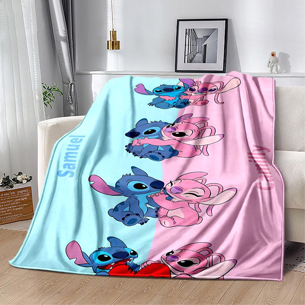 Stitch Angel Blanket Warmthful Decor Suitable for Couch Chair Seaside for All Occasions Playful Design Perfect Gift for Relatives and Friends