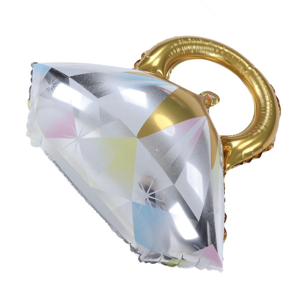 10PCS Glitter Diamond Ring Foil Balloon Aluminum Foil Engagement Ring Balloon Wedding