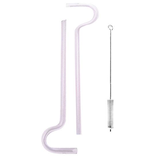 Витражные соломинки, 2 шт./компл., повторно используемые с кистью, новые прочные съемные вилки, соломинки для питья воды, тонкая работа, против морщин на губах