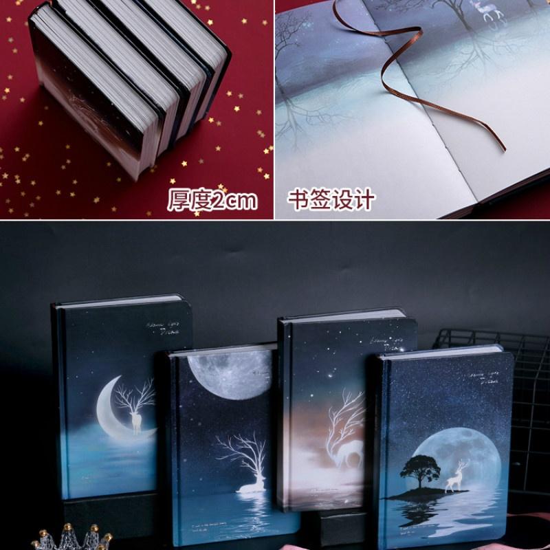 Starry Night Light Hand Book Simple Wind Color Page Hand-painted Hand Notebook Notebook Girl Notebook