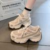 Маффины на толстой подошве, увеличивающие рост, кроссовки для папы, женские, лето 2024, новая сетчатая повседневная тонкая дышащая спортивная женская обувь