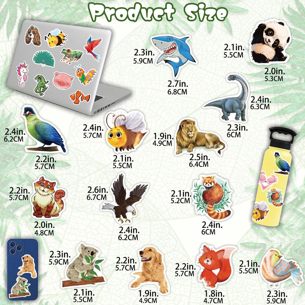 400 Pcs Animals Graffiti Sticker Water Bottle Kid Teen Book Waterproof Travel Laptop Skateboard Vinyl Decal